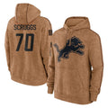Robertx D.Lions #70 Juice Scruggs Player Brown Salute to Service Hoodies Limited Game Stitched Jerseys