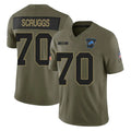 Robertx D.Lions #70 Juice Scruggs Player Olive 2025 Salute To Service Limited Home Game Stitched Jerseys