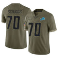 Robertx D.Lions #70 Juice Scruggs Player Olive Salute To Service Limited Stitched Jerseys