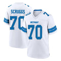 Robertx D.Lions #70 Juice Scruggs Player White Alternate Home Game Stitched Jerseys