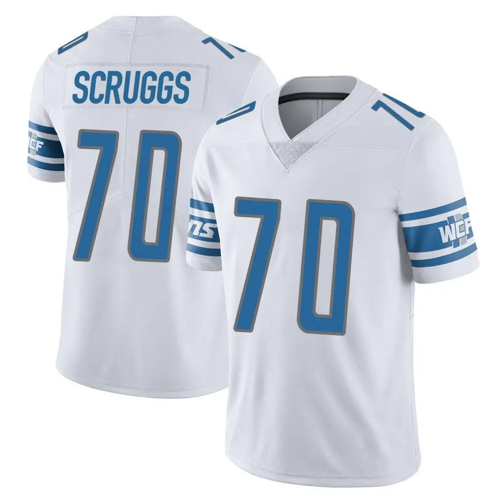 Robertx D.Lions #70 Juice Scruggs Player White Limited Vapor Untouchable Home Game Stitched Jerseys
