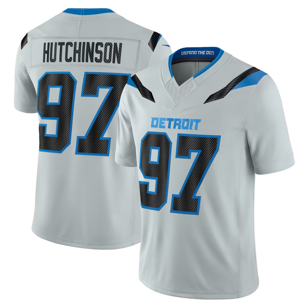 Robertx D.Lions #97 Aidan Hutchinson Player Silver Limited 2026 Rivalries Collection Home Game Stitched Jerseys