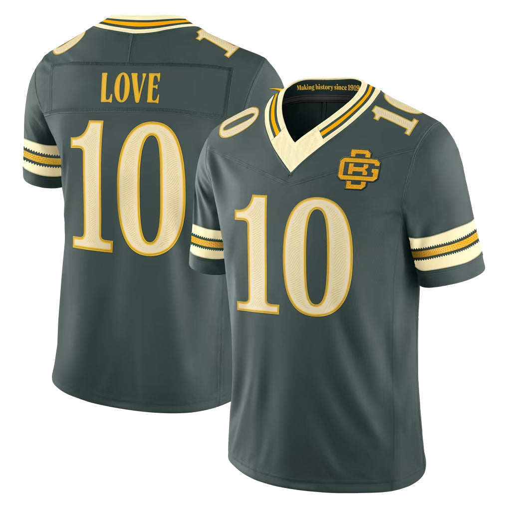Robertx GB.Packers #10 Jordan Love Player Green Limited 2026 Rivalries Collection Home Game Stitched Jerseys