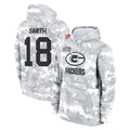 Robertx GB.Packers #18 Jonnu Smith Player Arctic Camo Salute to Service Hoodies Limited Game Stitched Jerseys