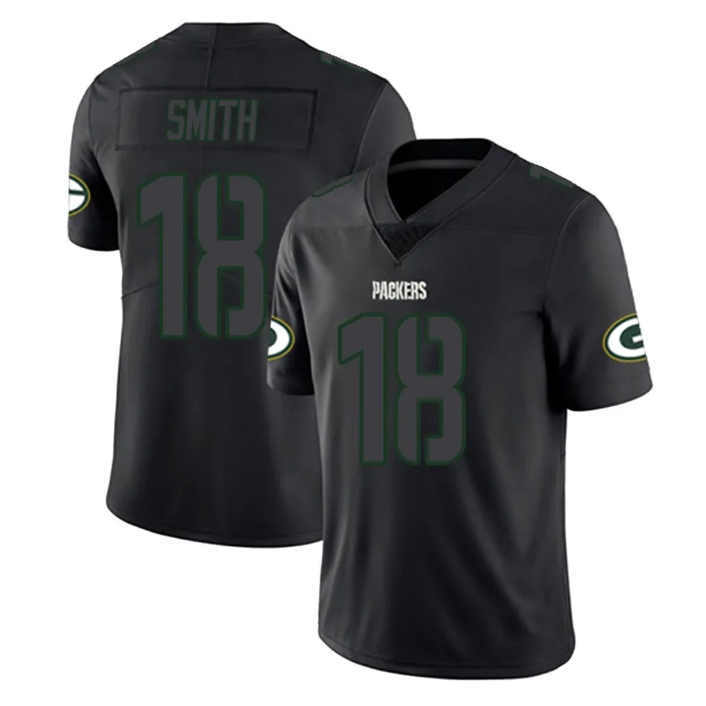 Robertx GB.Packers #18 Jonnu Smith Player Black Impact Limited Home Game Stitched Jerseys