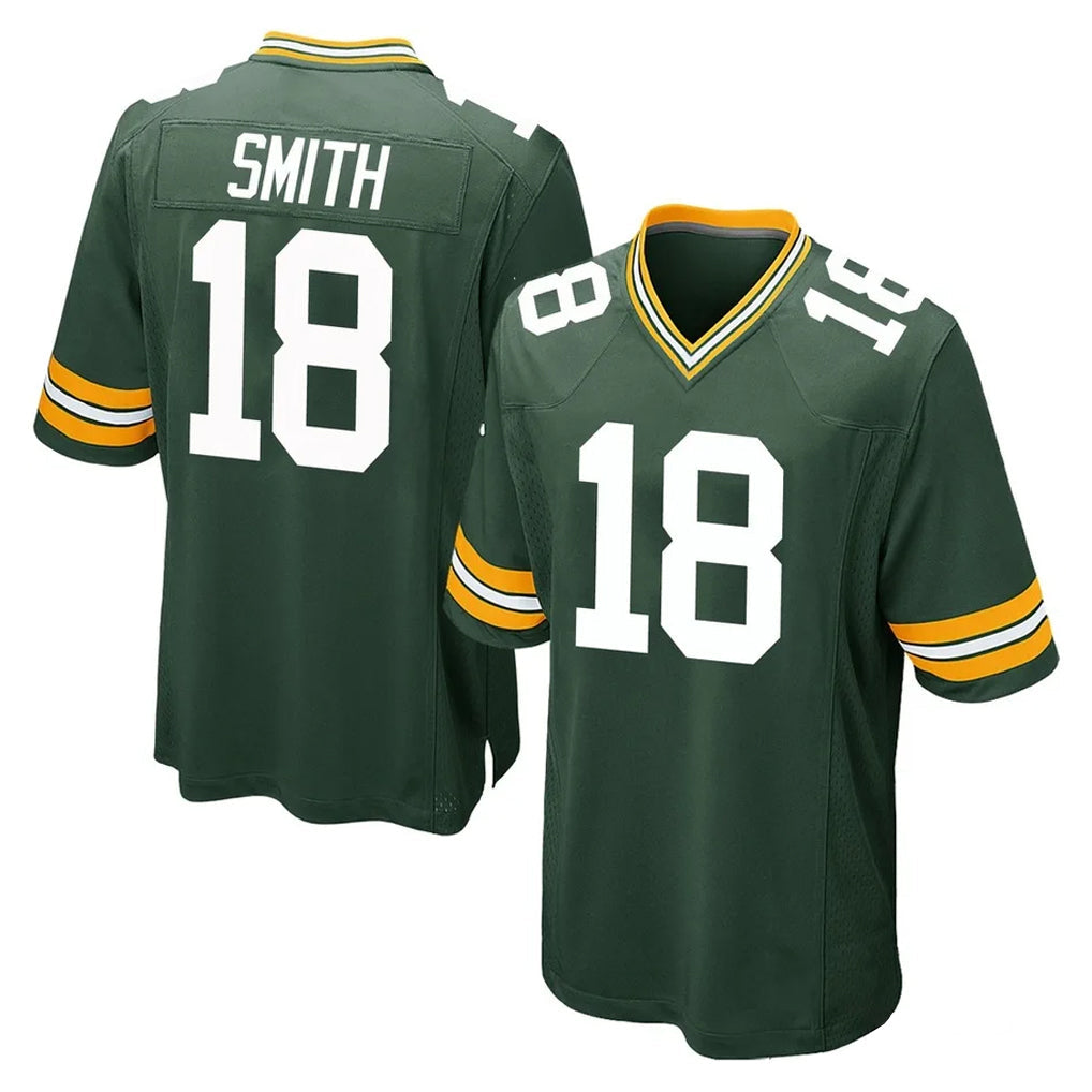 Robertx GB.Packers #18 Jonnu Smith Player Green Home Game Stitched Jerseys
