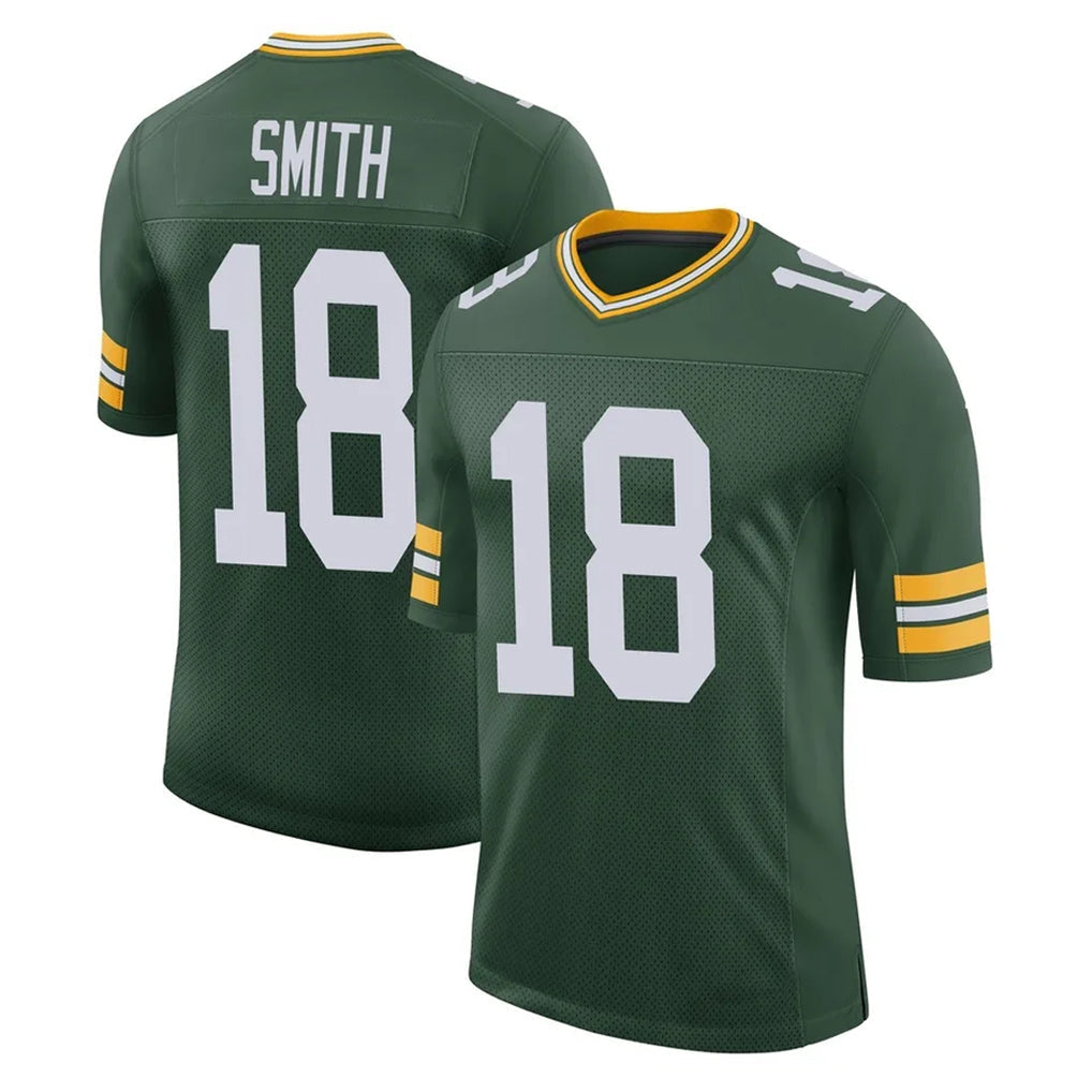 Robertx GB.Packers #18 Jonnu Smith Player Green Limited Classic Home Game Stitched Jerseys