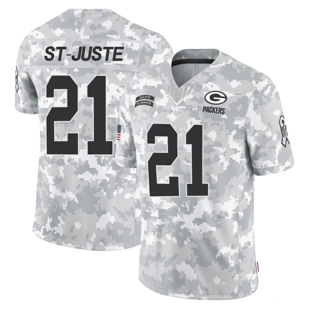 Robertx GB.Packers #21 Benjamin St-Juste Player Arctic Camo Salute To Service Limited Stitched Jerseys