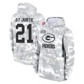 Robertx GB.Packers #21 Benjamin St-Juste Player Arctic Camo Salute to Service Hoodies Limited Game Stitched Jerseys