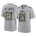 Robertx GB.Packers #21 Benjamin St-Juste Player Gray Atmosphere Fashion Home Game Stitched Jerseys