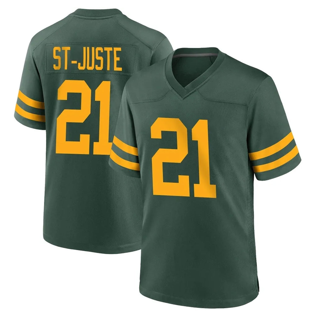 Robertx GB.Packers #21 Benjamin St-Juste Player Green Alternate Home Game Stitched Jerseys
