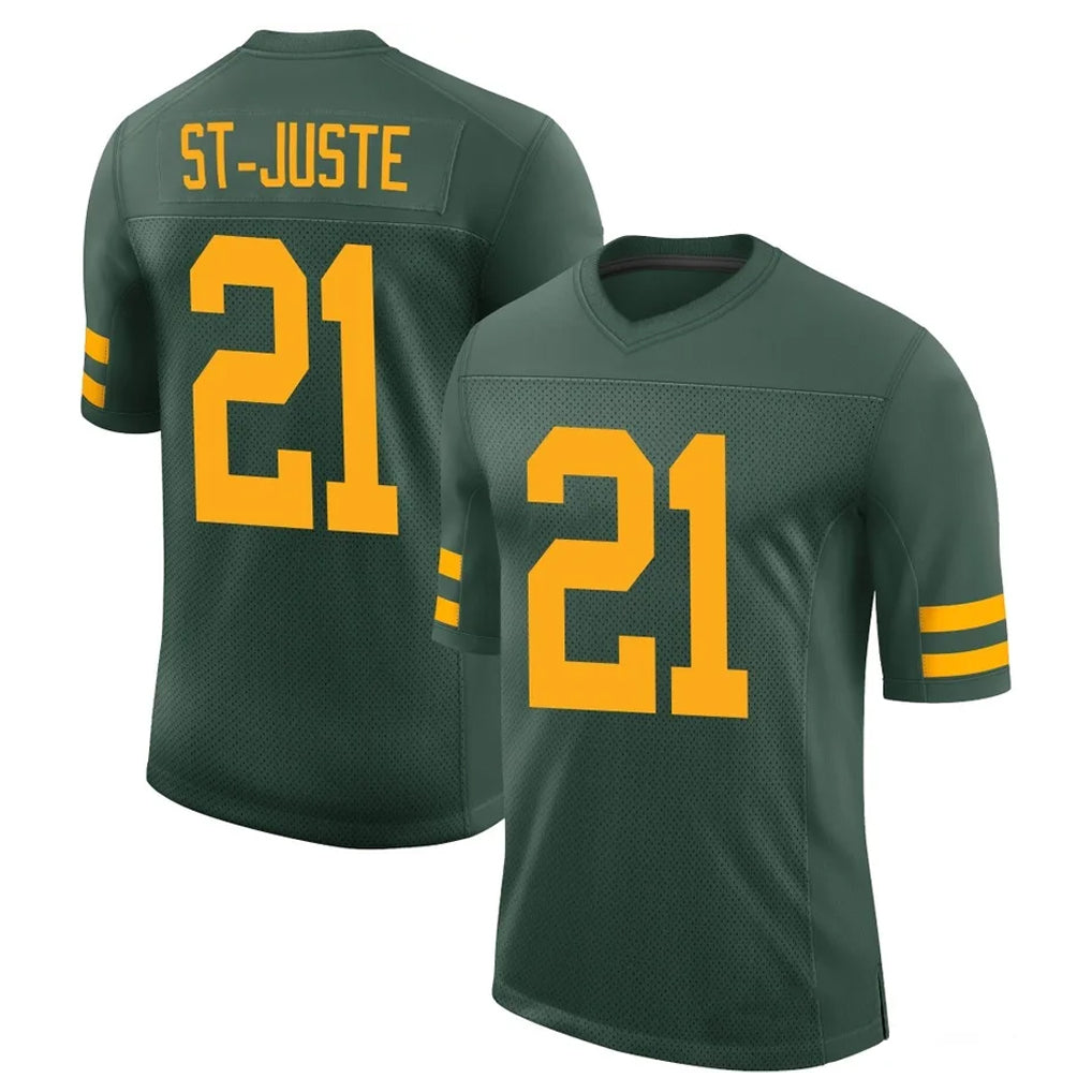 Robertx GB.Packers #21 Benjamin St-Juste Player Green Alternate Vapor Home Game Stitched Jerseys