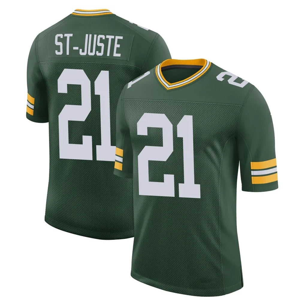 Robertx GB.Packers #21 Benjamin St-Juste Player Green Limited Classic Home Game Stitched Jerseys