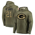 Robertx GB.Packers #21 Benjamin St-Juste Player Olive Salute to Service Pullover Hoodies Home Game Stitched Jerseys