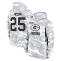 Robertx GB.Packers #25 Keisean Nixon Player Arctic Camo Salute to Service Hoodies Limited Game Stitched Jerseys