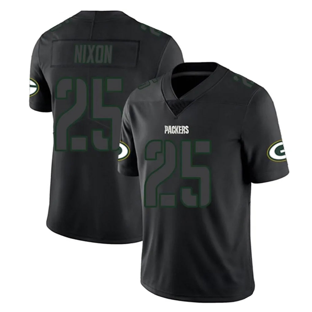 Robertx GB.Packers #25 Keisean Nixon Player Black Impact Limited Home Game Stitched Jerseys