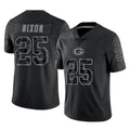 Robertx GB.Packers #25 Keisean Nixon Player Black Reflective Limited Home Game Stitched Jerseys