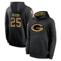 Robertx GB.Packers #25 Keisean Nixon Player Black Salute to Service Hoodies Limited Game Stitched Jerseys