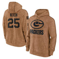 Robertx GB.Packers #25 Keisean Nixon Player Brown Salute to Service Hoodies Limited Game Stitched Jerseys