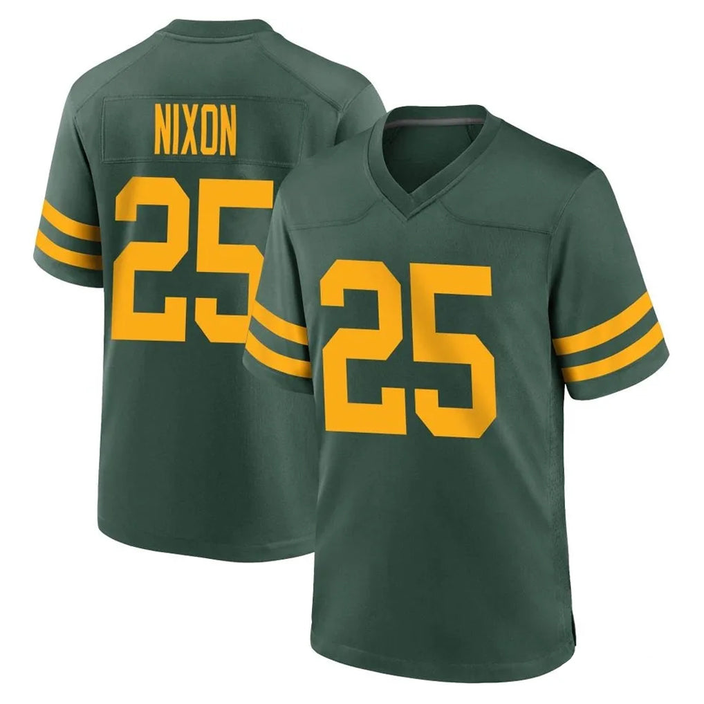 Robertx GB.Packers #25 Keisean Nixon Player Green Alternate Home Game Stitched Jerseys
