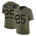 Robertx GB.Packers #25 Keisean Nixon Player Olive 2025 Salute To Service Limited Home Game Stitched Jerseys