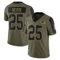 Robertx GB.Packers #25 Keisean Nixon Player Olive Salute To Service Limited Game Stitched Jerseys