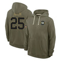 Robertx GB.Packers #25 Keisean Nixon Player Olive Salute to Service Pullover Hoodies Limited Stitched Jerseys