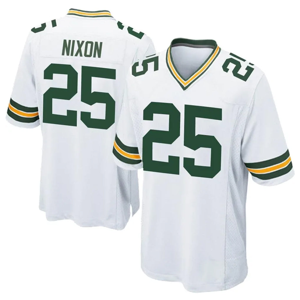 Robertx GB.Packers #25 Keisean Nixon Player White Home Game Stitched Jerseys
