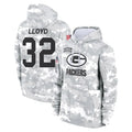 Robertx GB.Packers #32 MarShawn Lloyd Player Arctic Camo Salute to Service Hoodies Limited Game Stitched Jerseys
