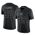 Robertx GB.Packers #32 MarShawn Lloyd Player Black Reflective Limited Home Game Stitched Jerseys