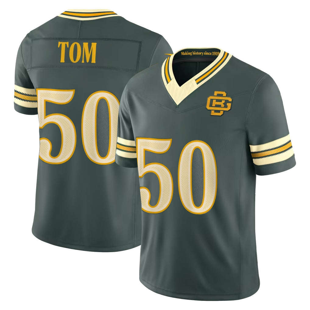 Robertx GB.Packers #50 Zach Tom Player Green Limited 2026 Rivalries Collection Home Game Stitched Jerseys