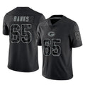 Robertx GB.Packers #65 Aaron Banks Player Black Reflective Limited Home Game Stitched Jerseys