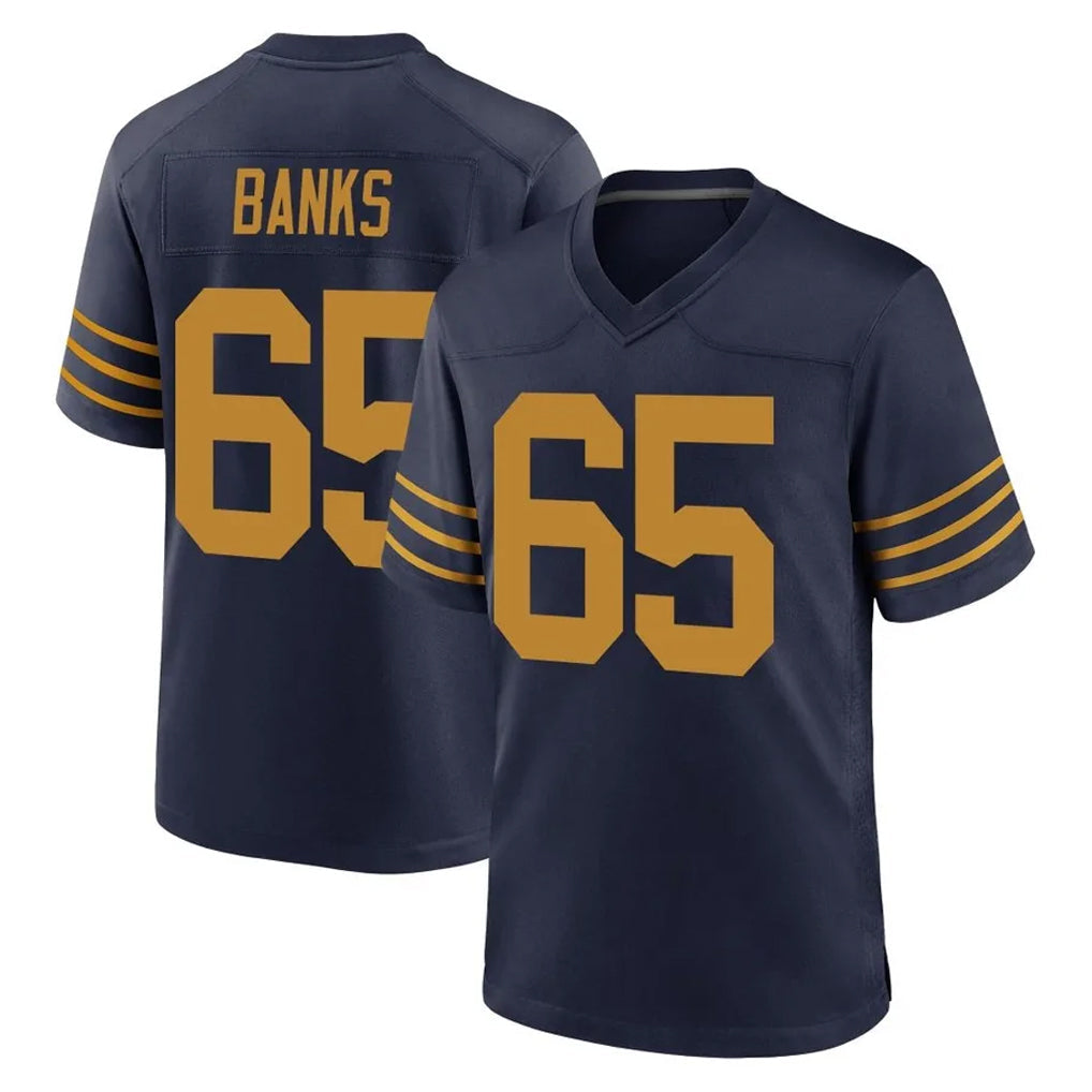 Robertx GB.Packers #65 Aaron Banks Player Navy The 1923 Classic Home Game Stitched Jerseys