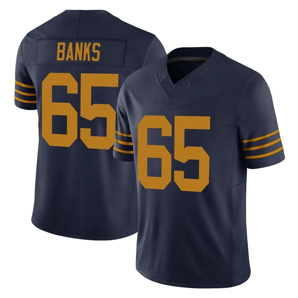 Robertx GB.Packers #65 Aaron Banks Player Navy The 1923 Classic Vapor F.U.S.E. Home Game Stitched Jerseys
