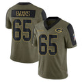 Robertx GB.Packers #65 Aaron Banks Player Olive Salute To Service Limited Game Stitched Jerseys