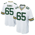 Robertx GB.Packers #65 Aaron Banks Player White Home Game Stitched Jerseys