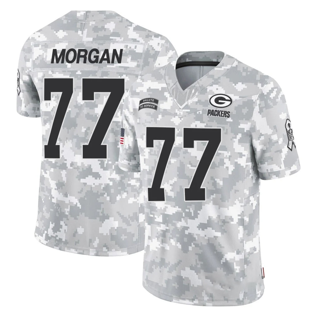 Robertx GB.Packers #77 Jordan Morgan Player Arctic Camo Salute To Service Limited Stitched Jerseys