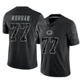 Robertx GB.Packers #77 Jordan Morgan Player Black Reflective Limited Home Game Stitched Jerseys