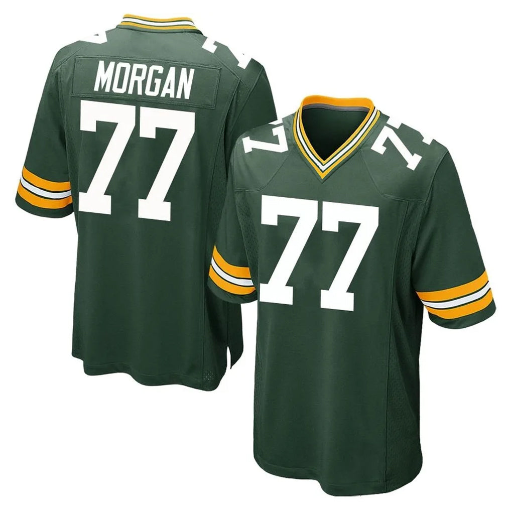Robertx GB.Packers #77 Jordan Morgan Player Green Home Game Stitched Jerseys