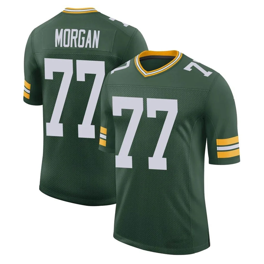 Robertx GB.Packers #77 Jordan Morgan Player Green Vapor Untouchable Limited Home Game Stitched Jerseys