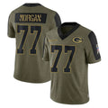 Robertx GB.Packers #77 Jordan Morgan Player Olive Salute To Service Limited Game Stitched Jerseys