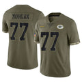 Robertx GB.Packers #77 Jordan Morgan Player Olive Salute To Service Limited Stitched Jerseys