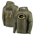 Robertx GB.Packers #77 Jordan Morgan Player Olive Salute to Service Pullover Hoodies Home Game Stitched Jerseys