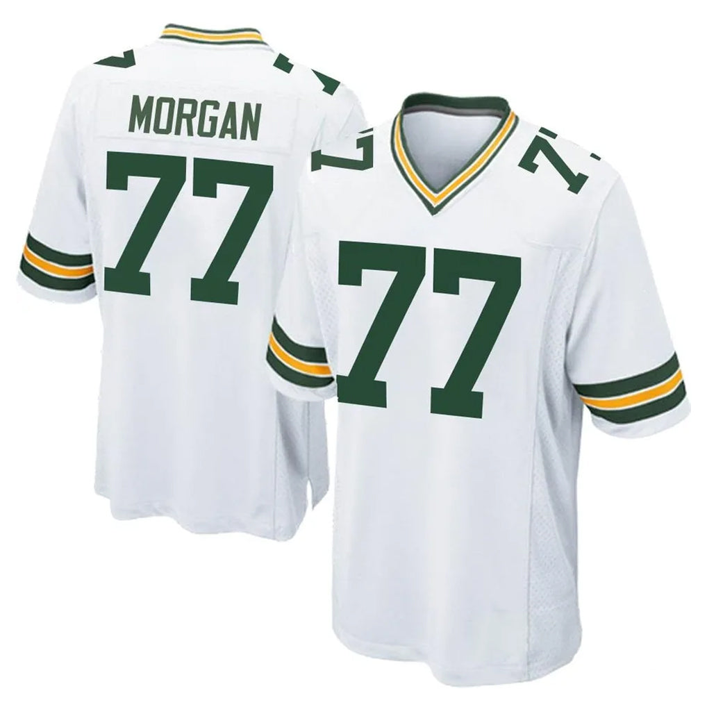 Robertx GB.Packers #77 Jordan Morgan Player White Home Game Stitched Jerseys