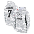 Robertx GB.Packers #7 Javon Bullard Player Arctic Camo Salute to Service Hoodies Limited Game Stitched Jerseys