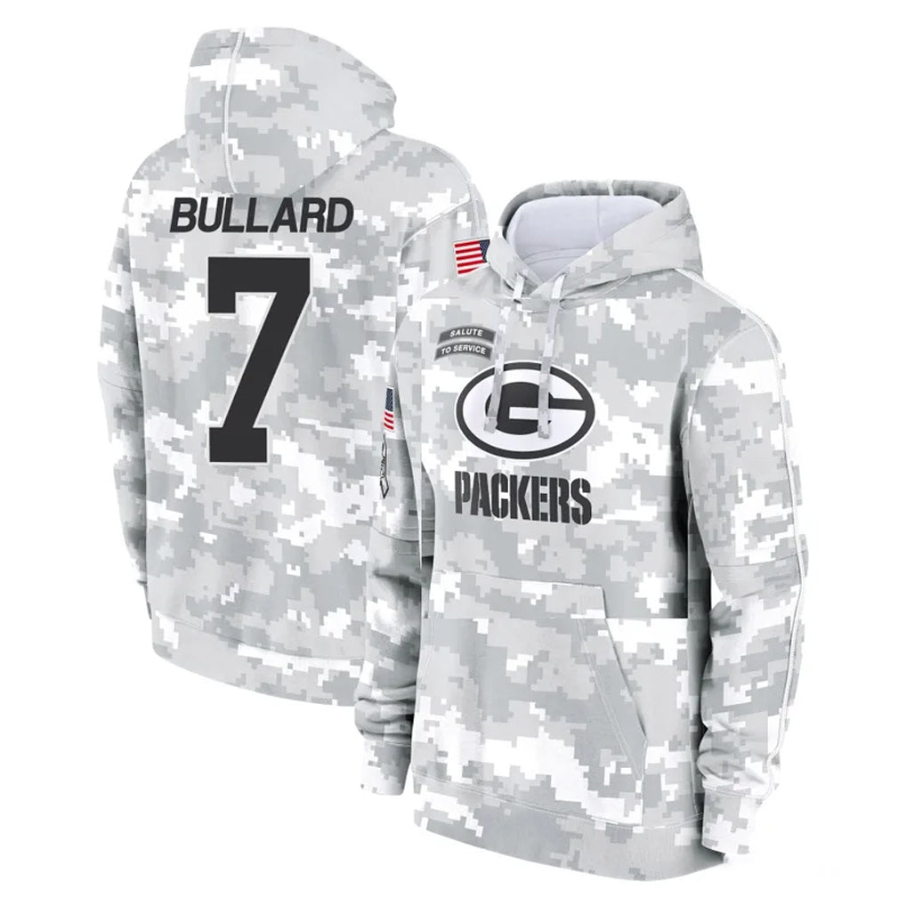 Robertx GB.Packers #7 Javon Bullard Player Arctic Camo Salute to Service Hoodies Limited Game Stitched Jerseys