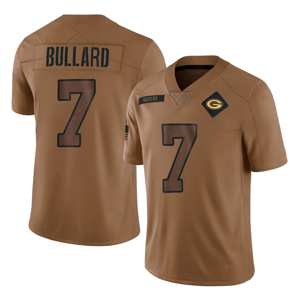 Robertx GB.Packers #7 Javon Bullard Player Brown Salute To Service Limited Stitched Jerseys