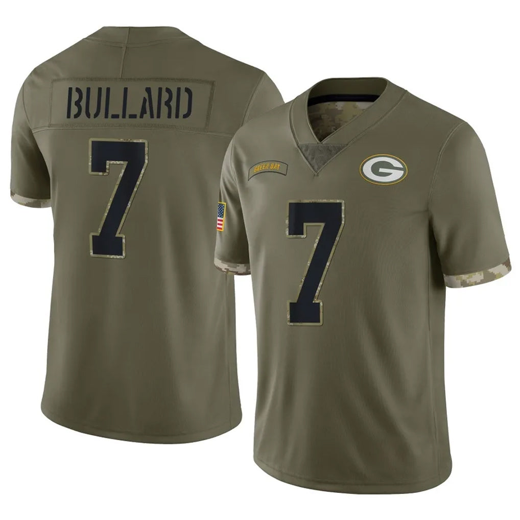 Robertx GB.Packers #7 Javon Bullard Player Olive Salute To Service Limited Stitched Jerseys