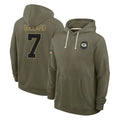 Robertx GB.Packers #7 Javon Bullard Player Olive Salute to Service Pullover Hoodies Limited Stitched Jerseys