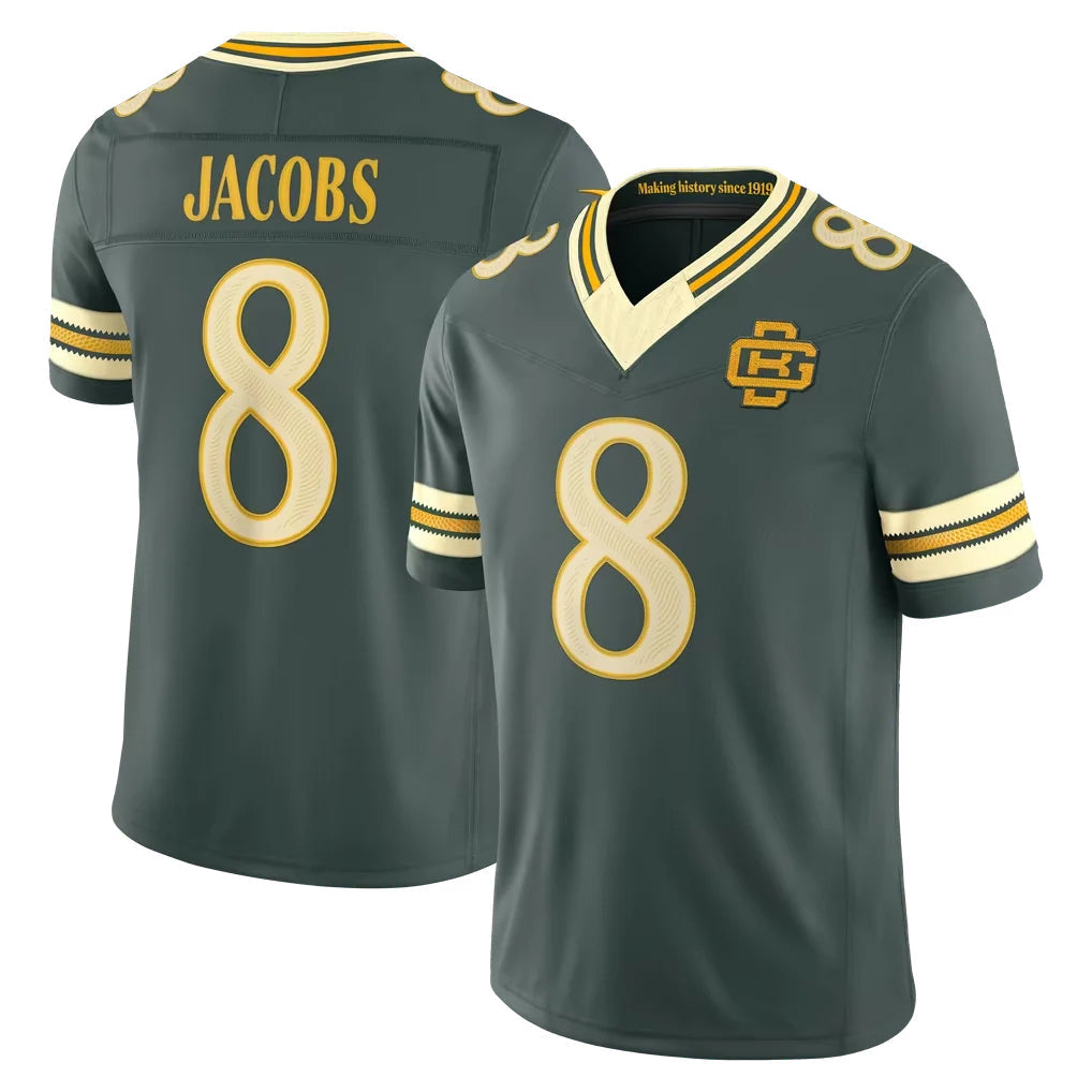 Robertx GB.Packers #8 Josh Jacobs Player Green Limited 2026 Rivalries Collection Home Game Stitched Jerseys